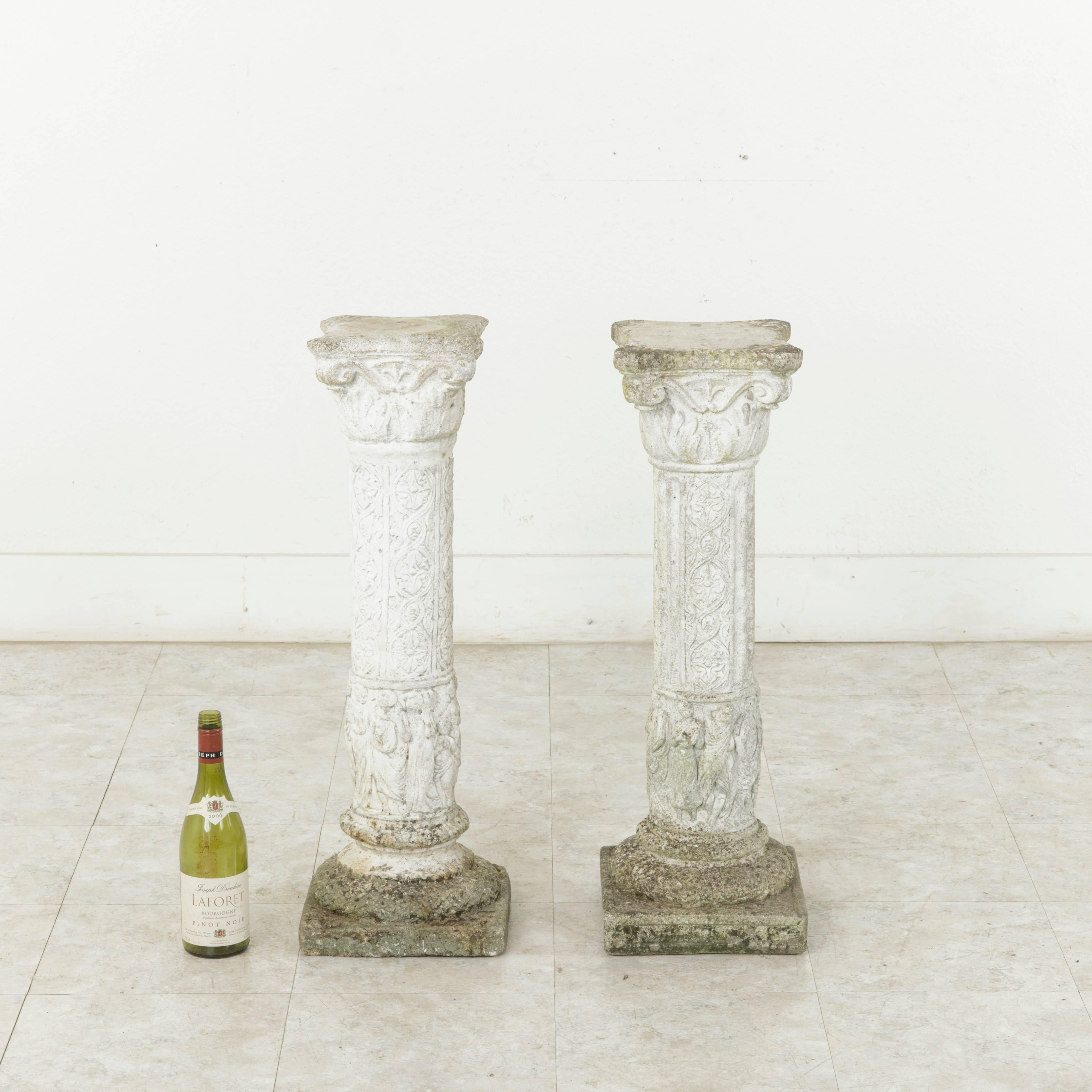 Pair of French Cast Stone Columns or Pillars from a Normandy Garden 3