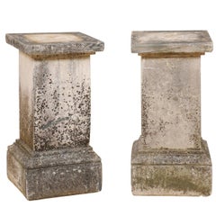 Pair of French Cast Stone Garden Pedestals