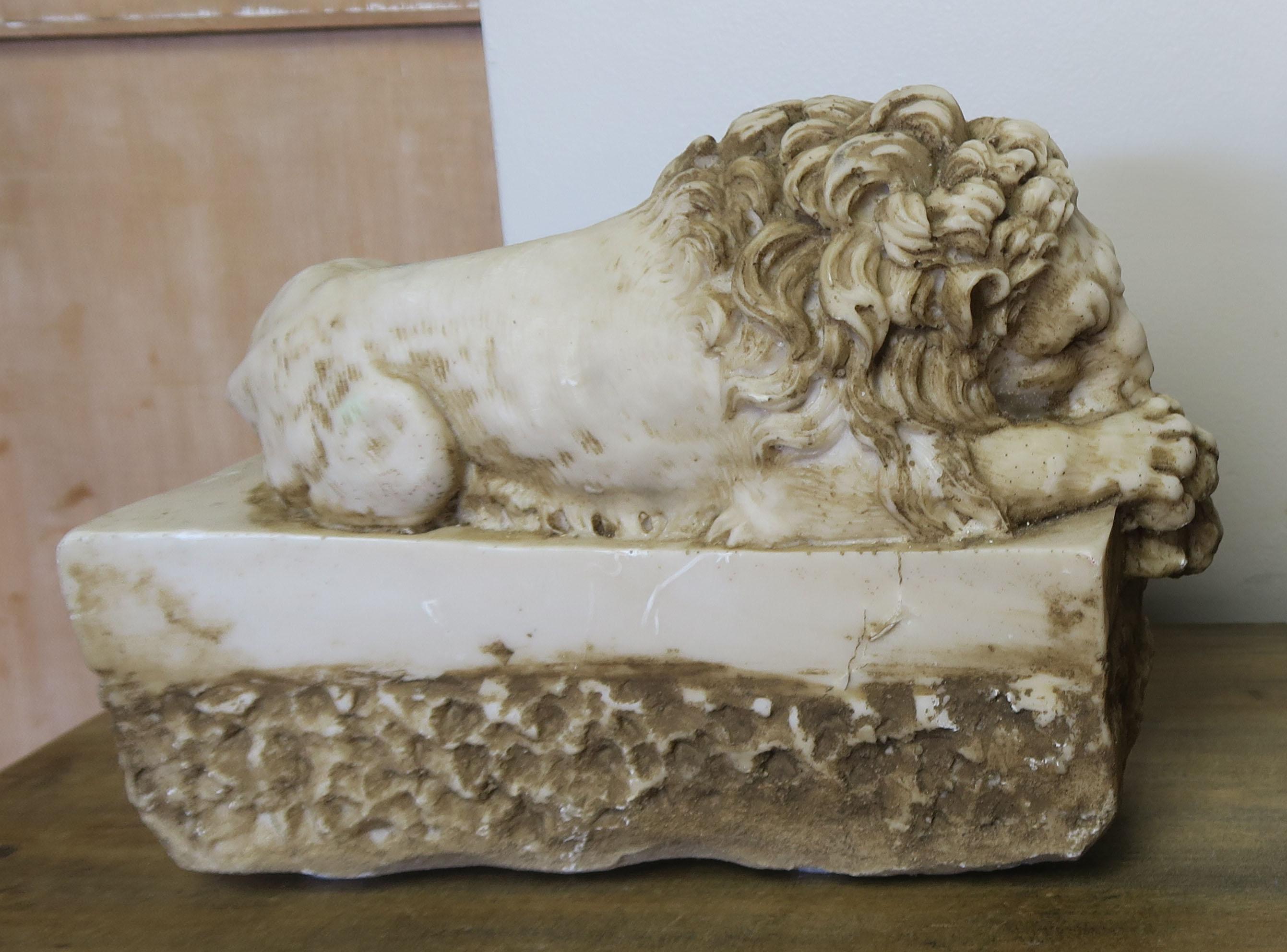Pair of French Cast Stone Lions, circa 1900 5