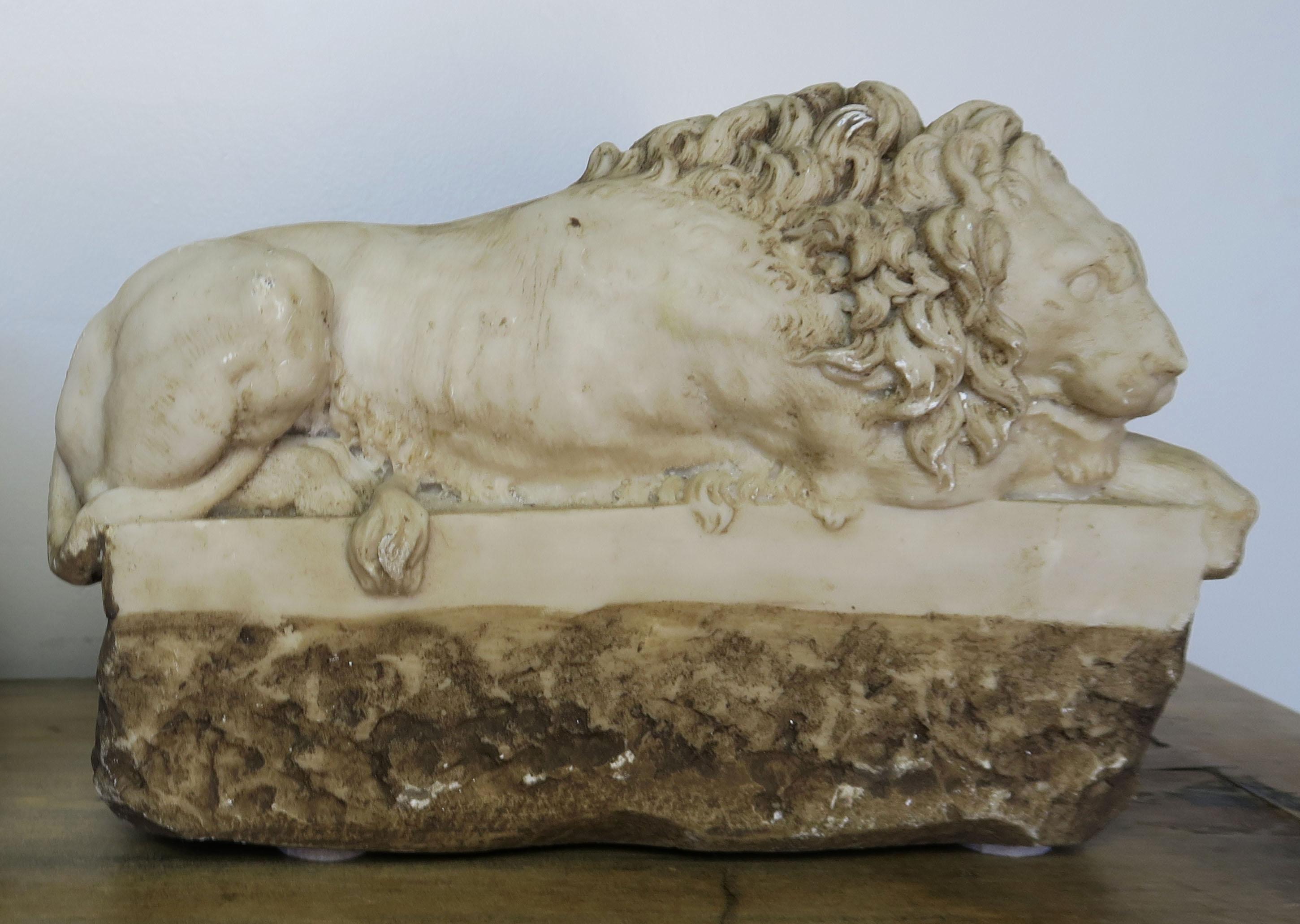 Pair of French Cast Stone Lions, circa 1900 6