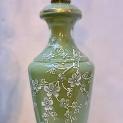 Pair of French Celadon Glass Lamps