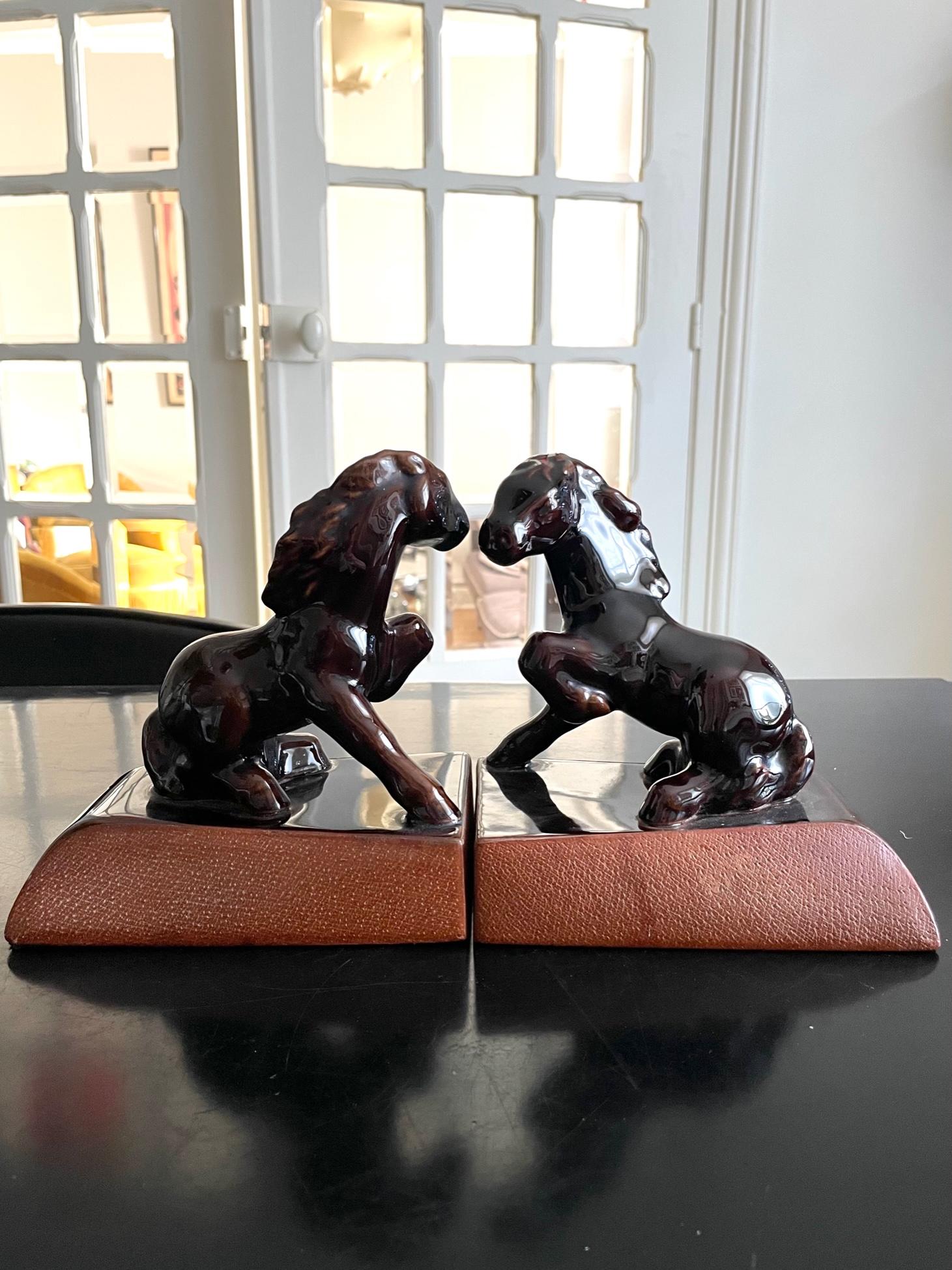 Pair of French Ceramic Bookends from the 1950's For Sale 7