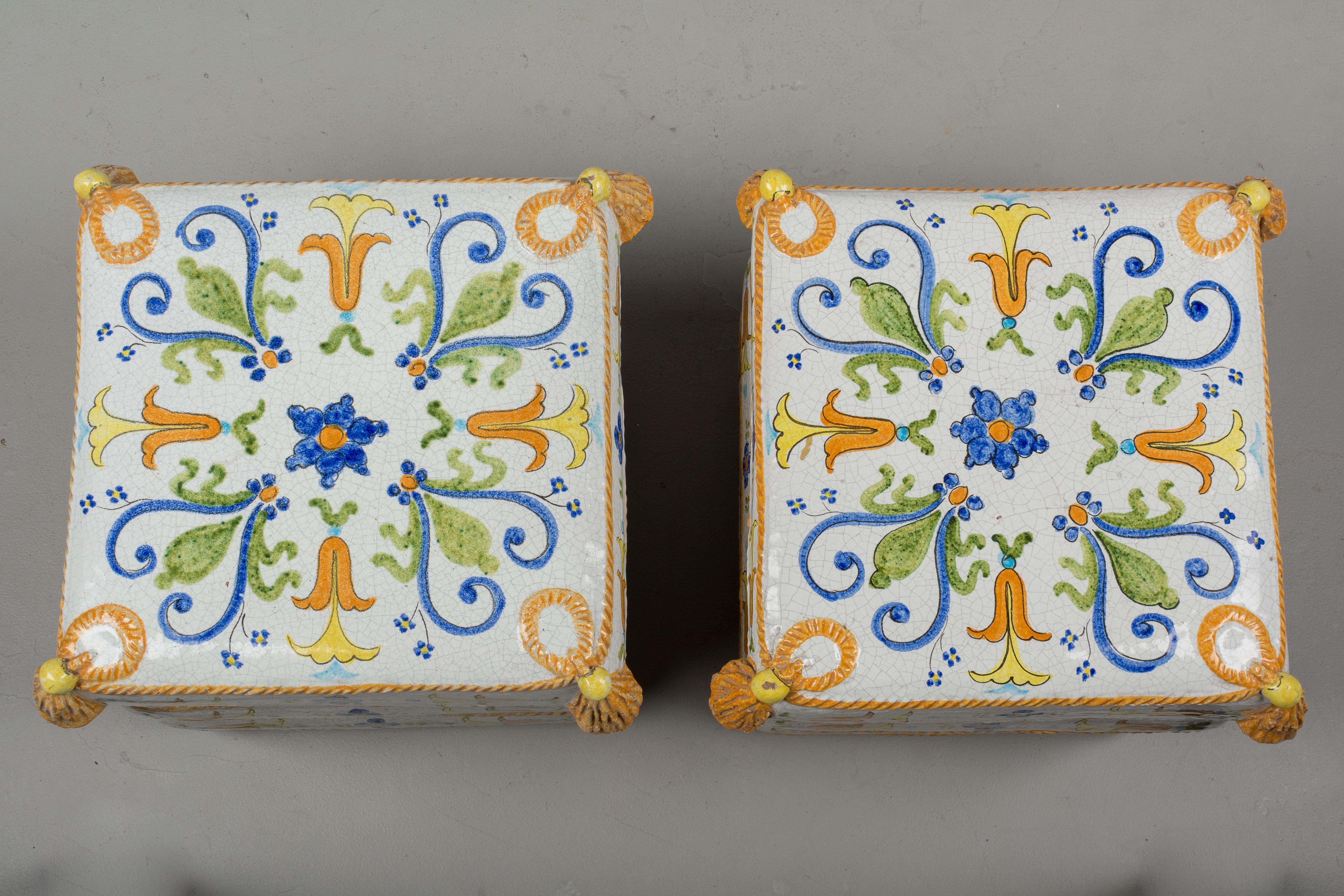 Pair of French Ceramic Garden Stools 1