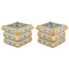 Pair of French Ceramic Garden Stools