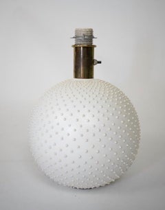 Pair of French Ceramic Hobnail Surface Table Lamps