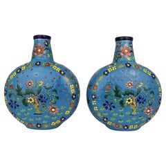 Pair of French Ceramic Moonflask Vases