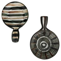 Retro Pair of French Ceramic Spoon Rest Vessels by Robert Picault