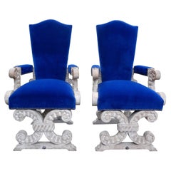 Paire de chaises françaises en chêne cérusé des années 1940 attribuées à Francisque Chaleyssin