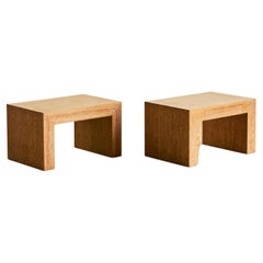 Pair of French Cerused Oak End Tables c. 1970