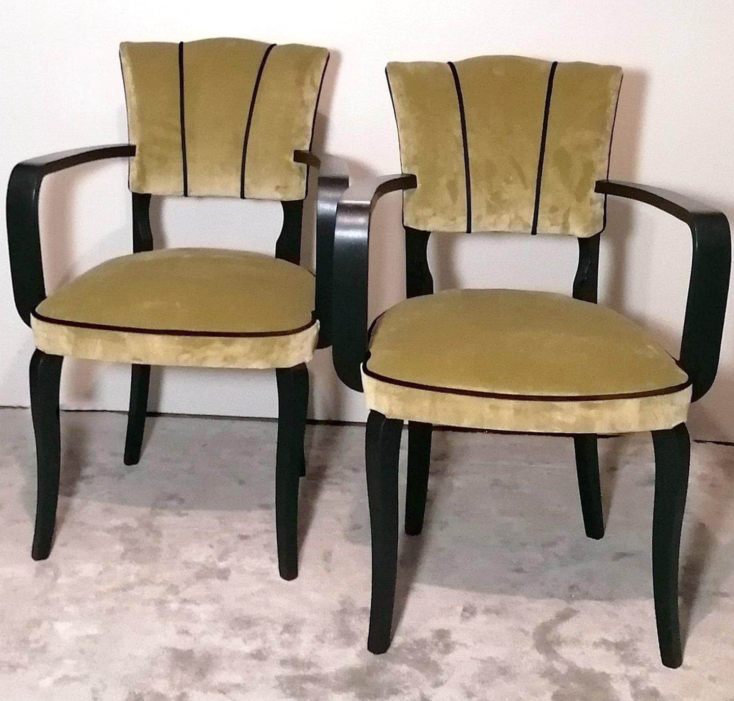 Hand-Crafted Pair Of French Chairs Model 