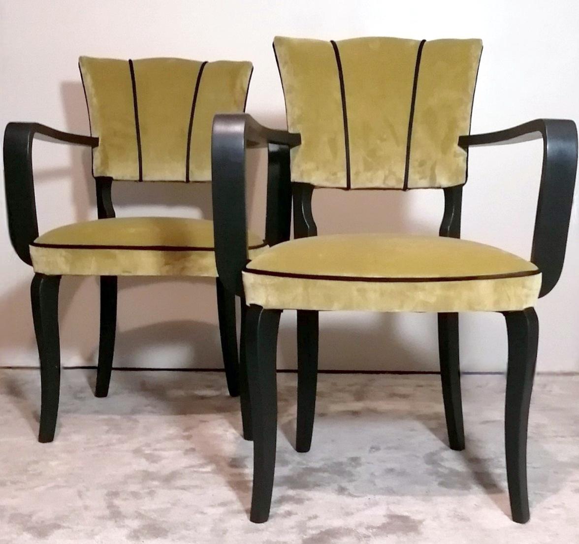Paire de chaises françaises modèle « Bridge » Bon état - En vente à Prato, Tuscany