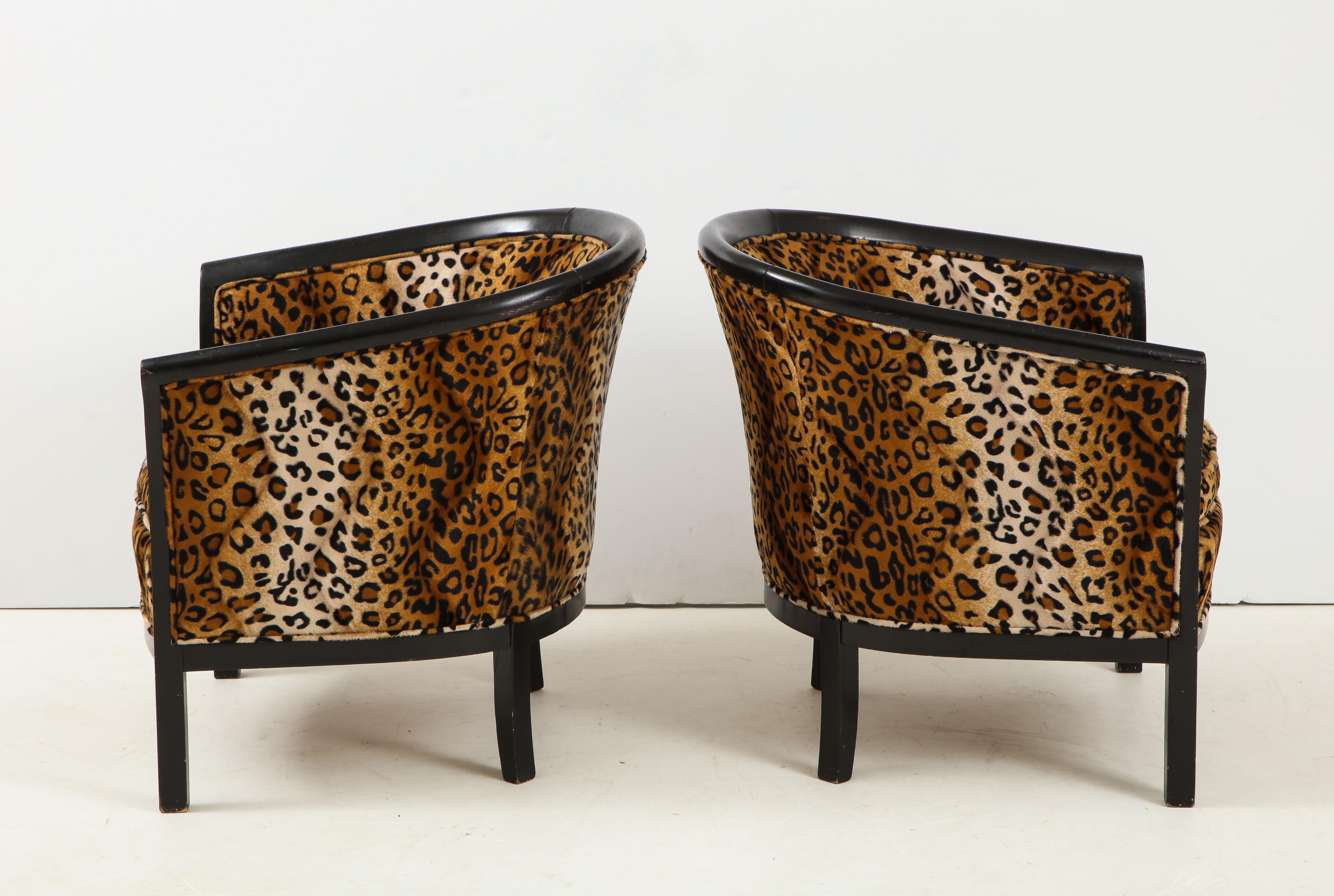 Pair of French Chairs with Leopard Fabric 2