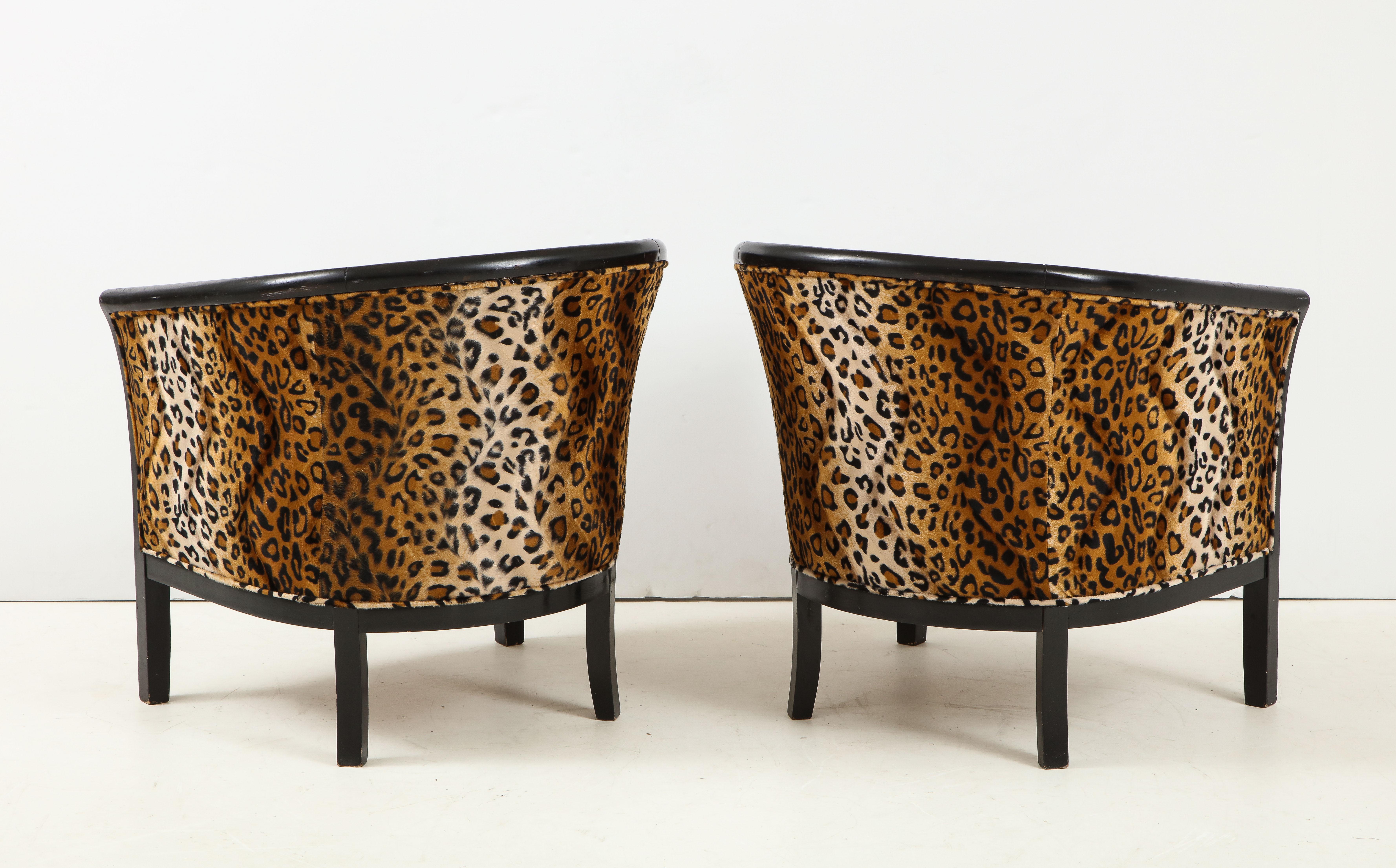 Pair of French Chairs with Leopard Fabric 3