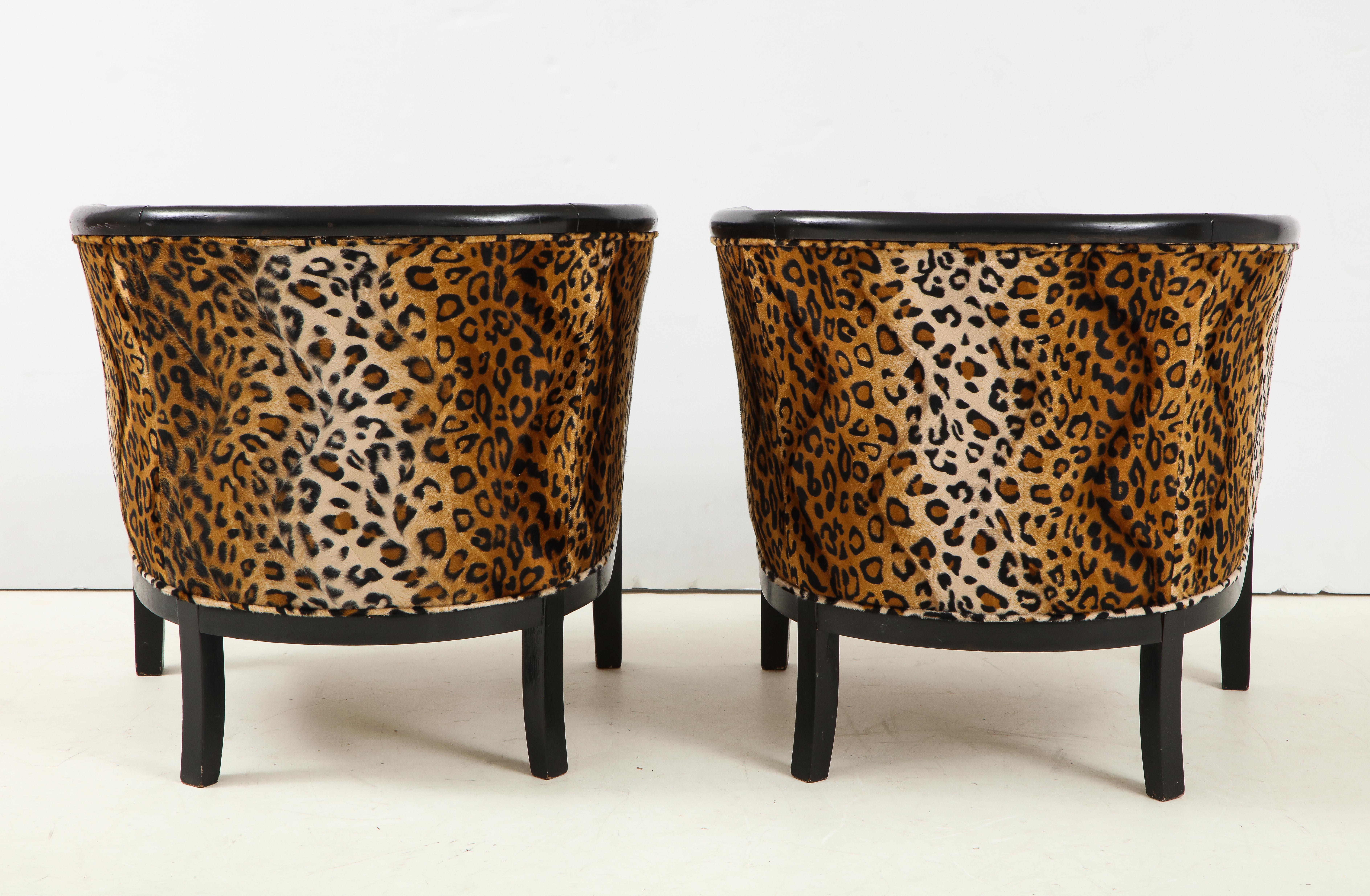 Pair of French Chairs with Leopard Fabric 4