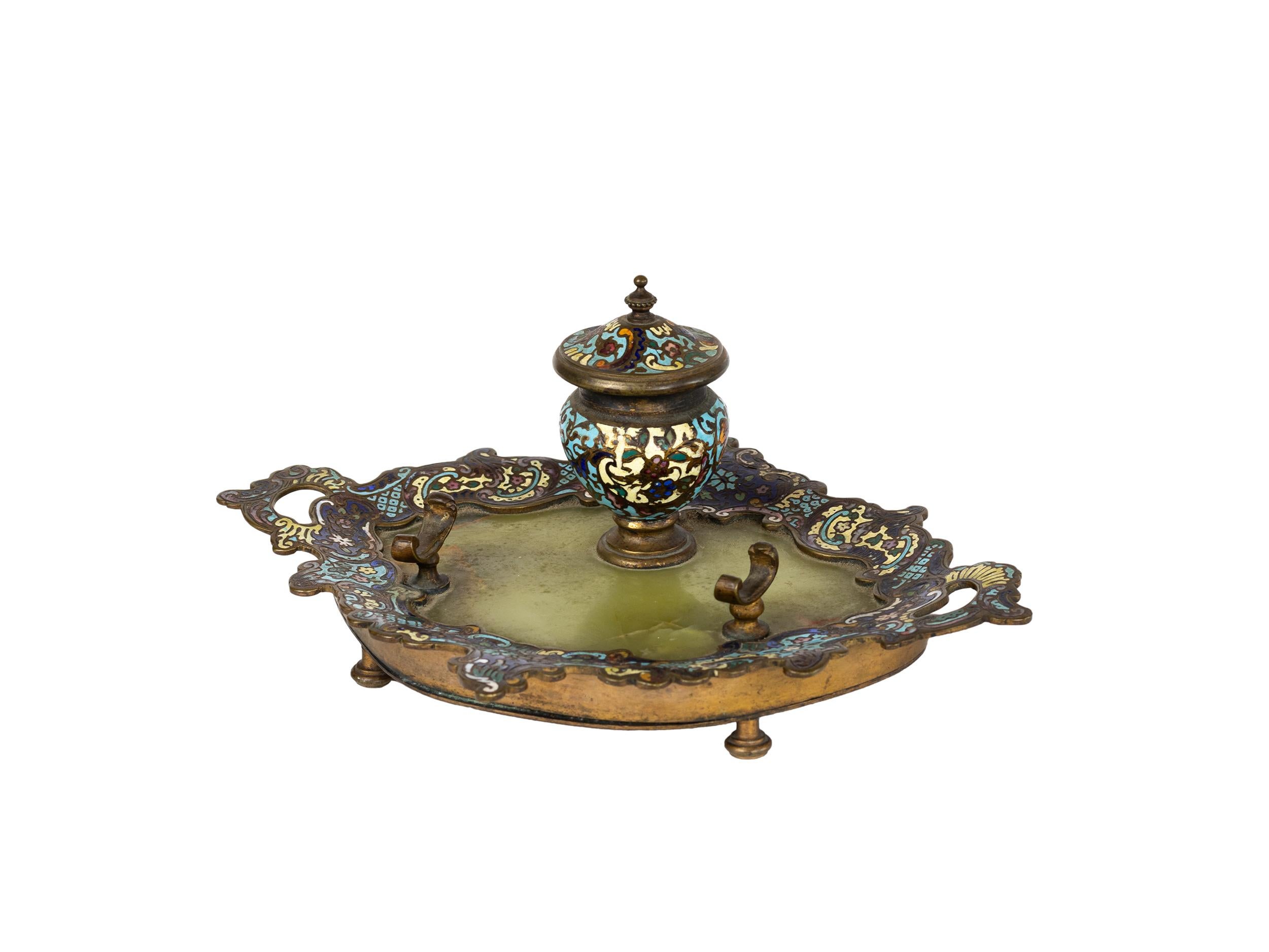 XIX secolo Coppia di calamai francesi Champlevé, (Napoleone III) in vendita