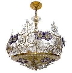 Pair of French Chandeliers with Amethyst Flowers