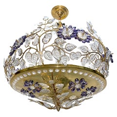 Pair of French Chandeliers with Amethyst Flowers