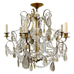 Pair of French Chandeliers with Crystal Drops, Sold Individually
