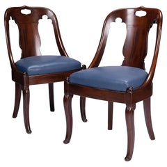 Pair of French Charles X gondola chairs, 1800-20