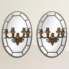 Paire d'appliques françaises à miroir Charles X