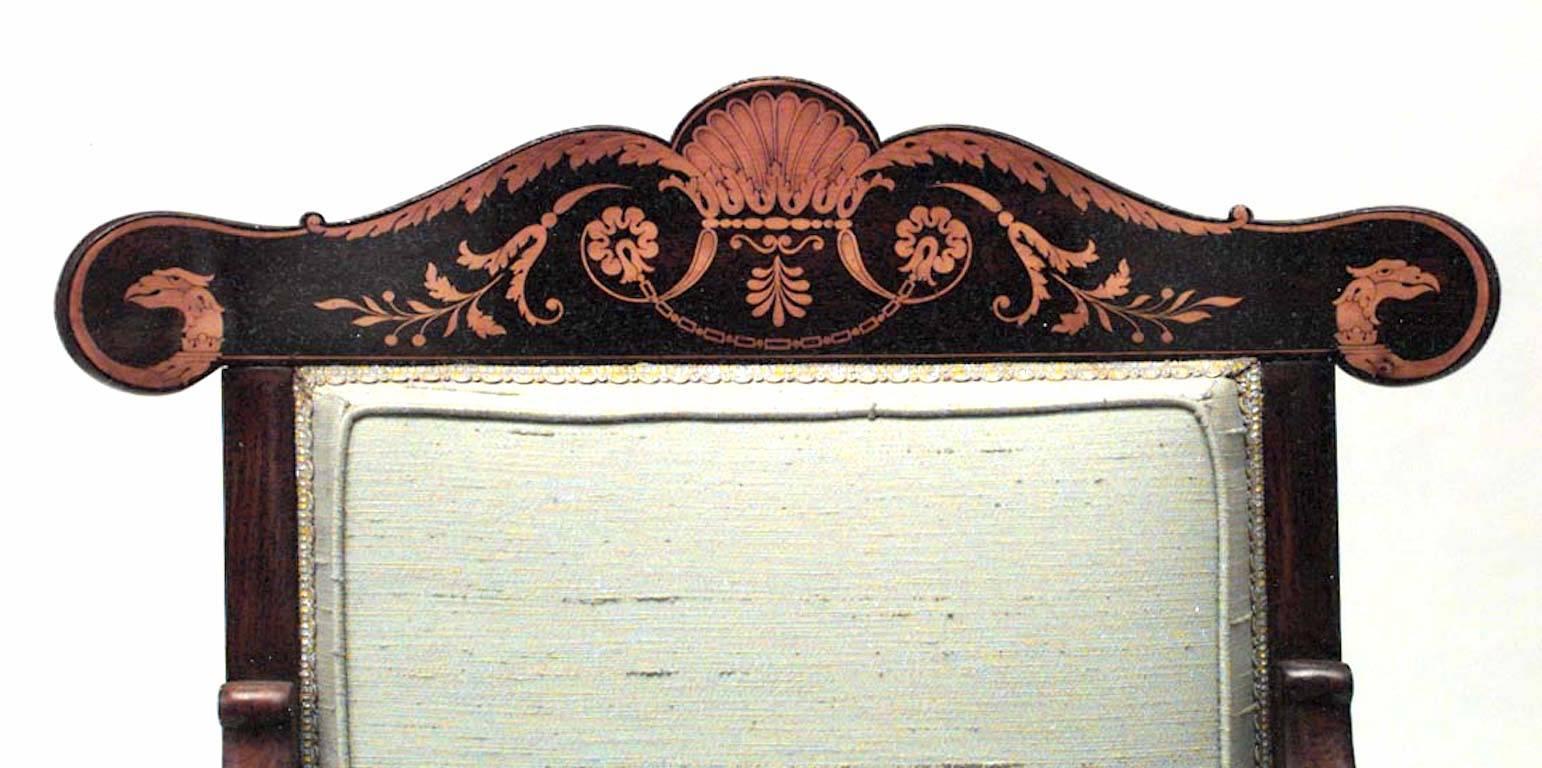 XIXe siècle Paire de fauteuils français en bois de rose Charles X en vente