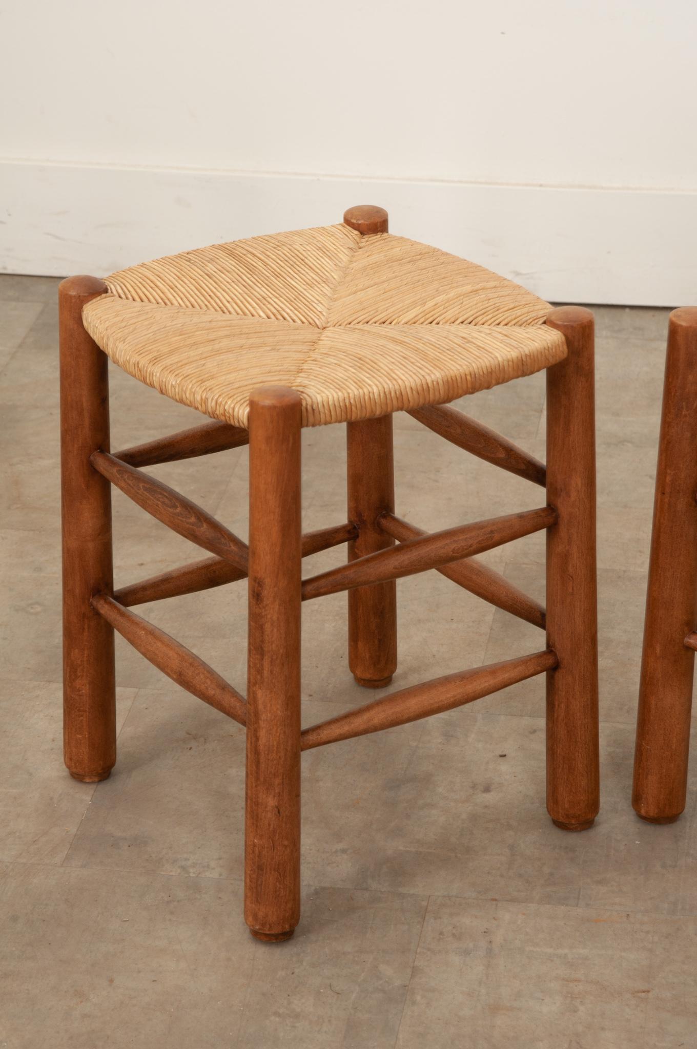 Pair of French Charlotte Perriand Style Stools 3