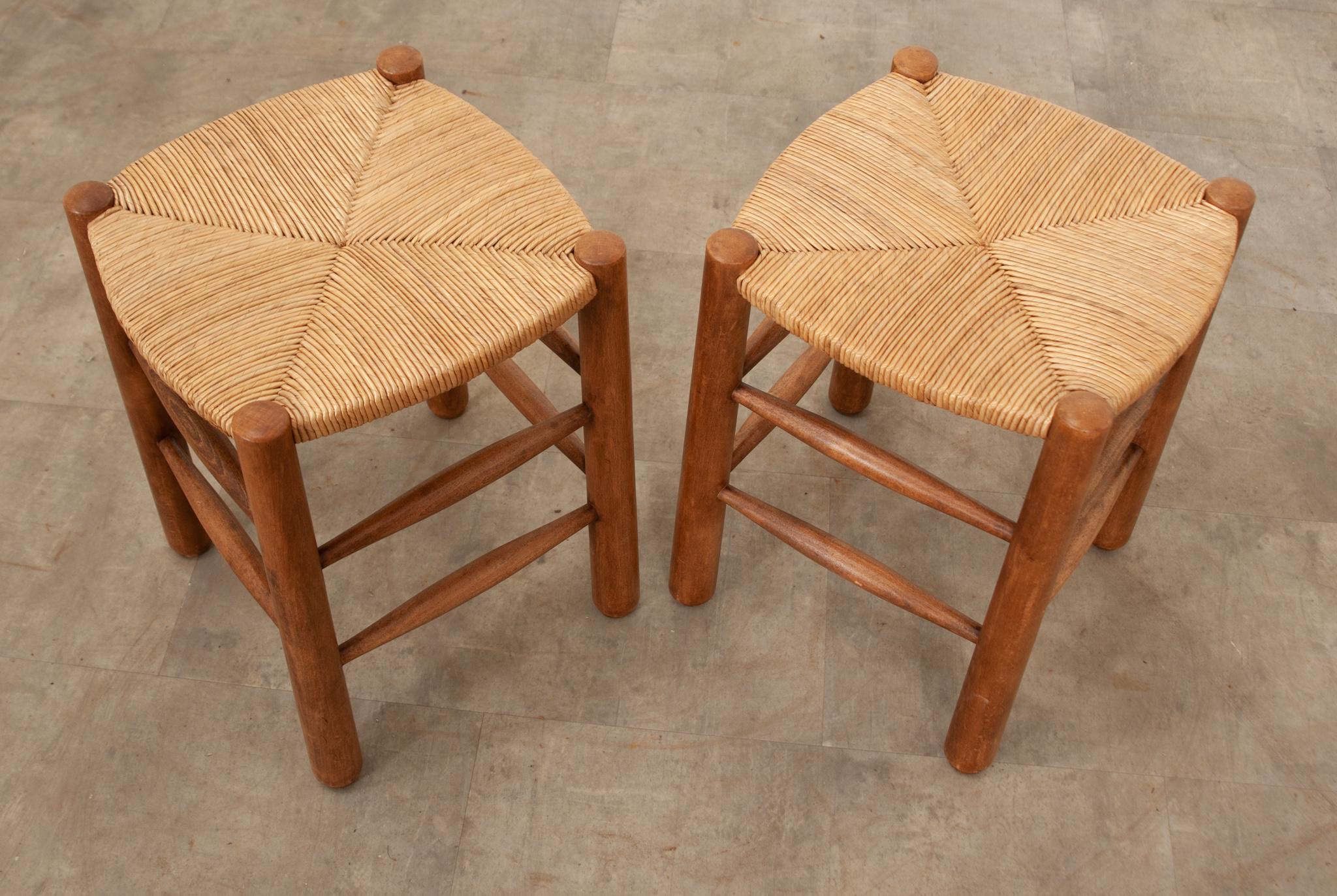 Pair of French Charlotte Perriand Style Stools 2