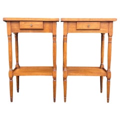 Pair of French Cherry Bedside Tables Vintage Pair Antique