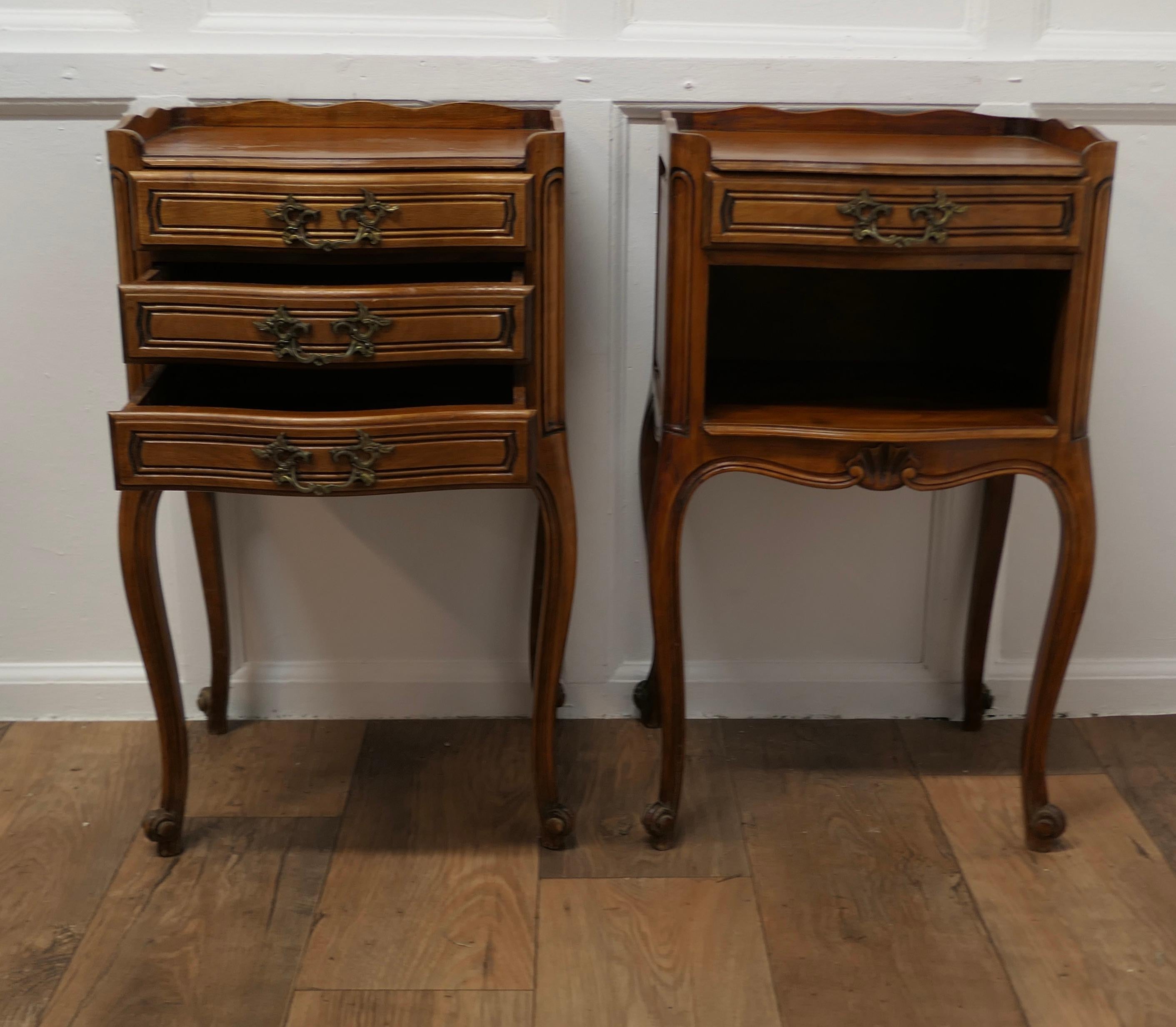 Pair of French Cherry Wood Bedside Cabinets or Cupboards For Sale 5