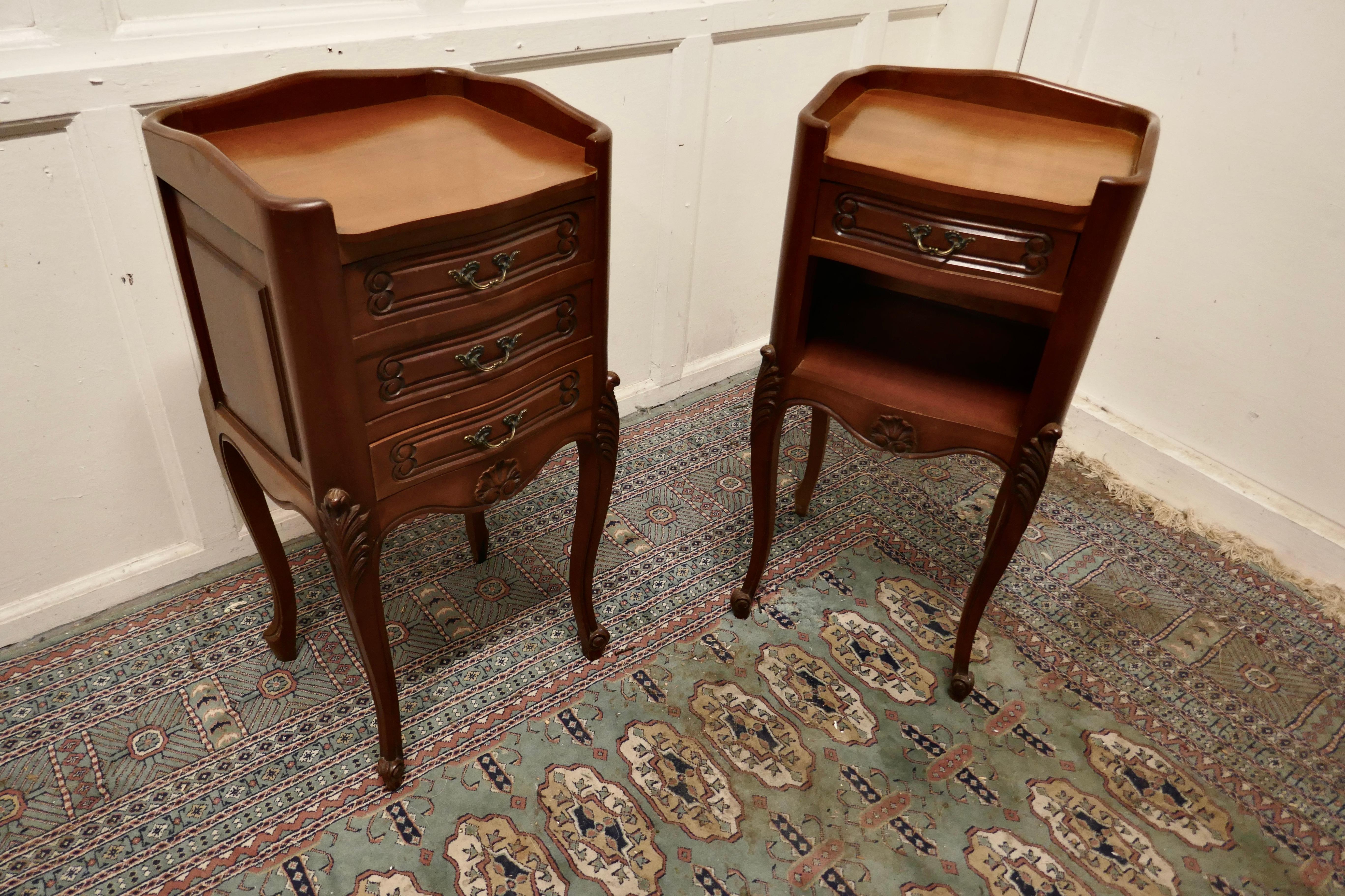 Pair of French Cherry Wood Bedside Cabinets or Cupboards In Good Condition In Chillerton, Isle of Wight