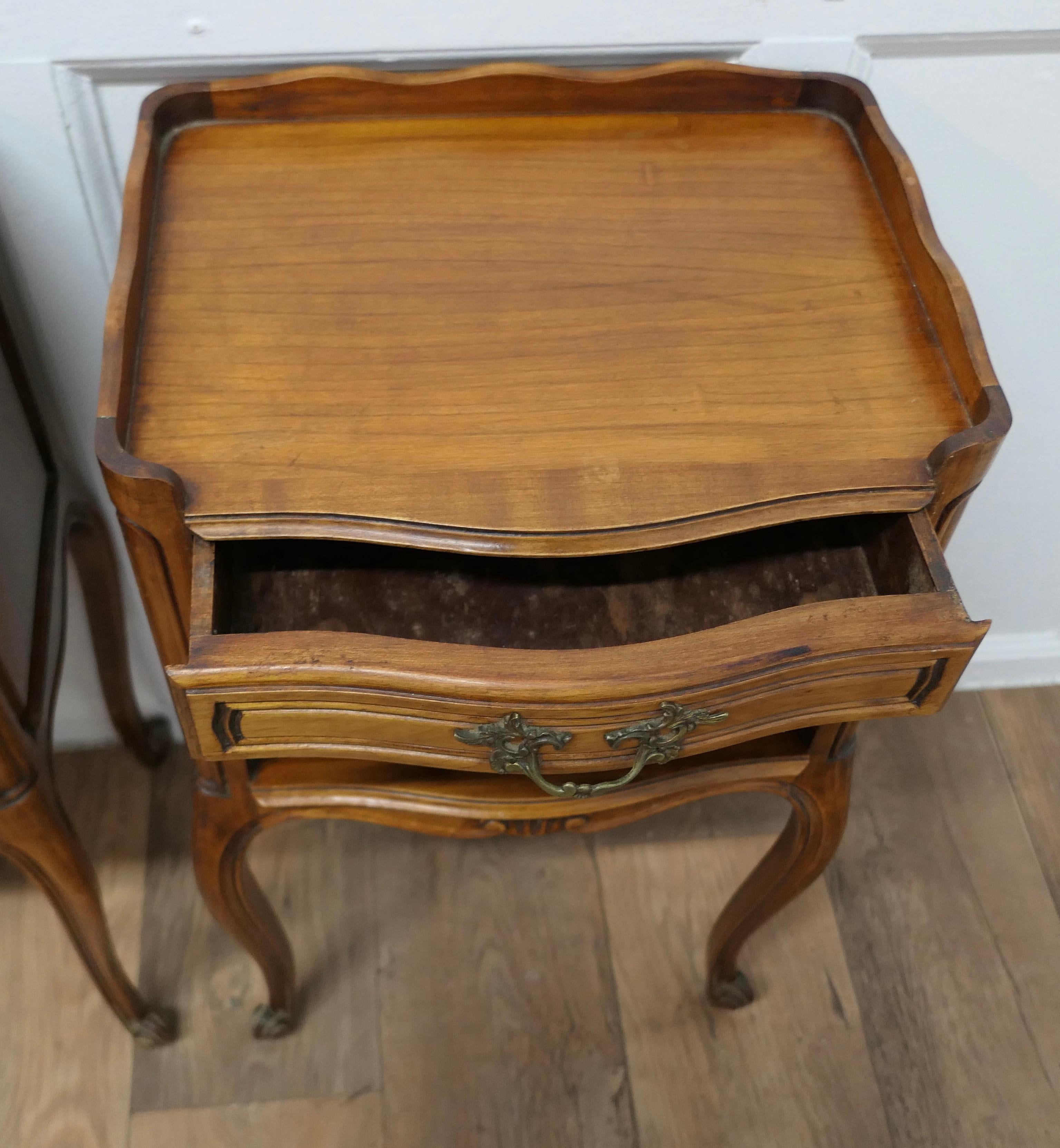 Pair of French Cherry Wood Bedside Cabinets or Cupboards For Sale 2