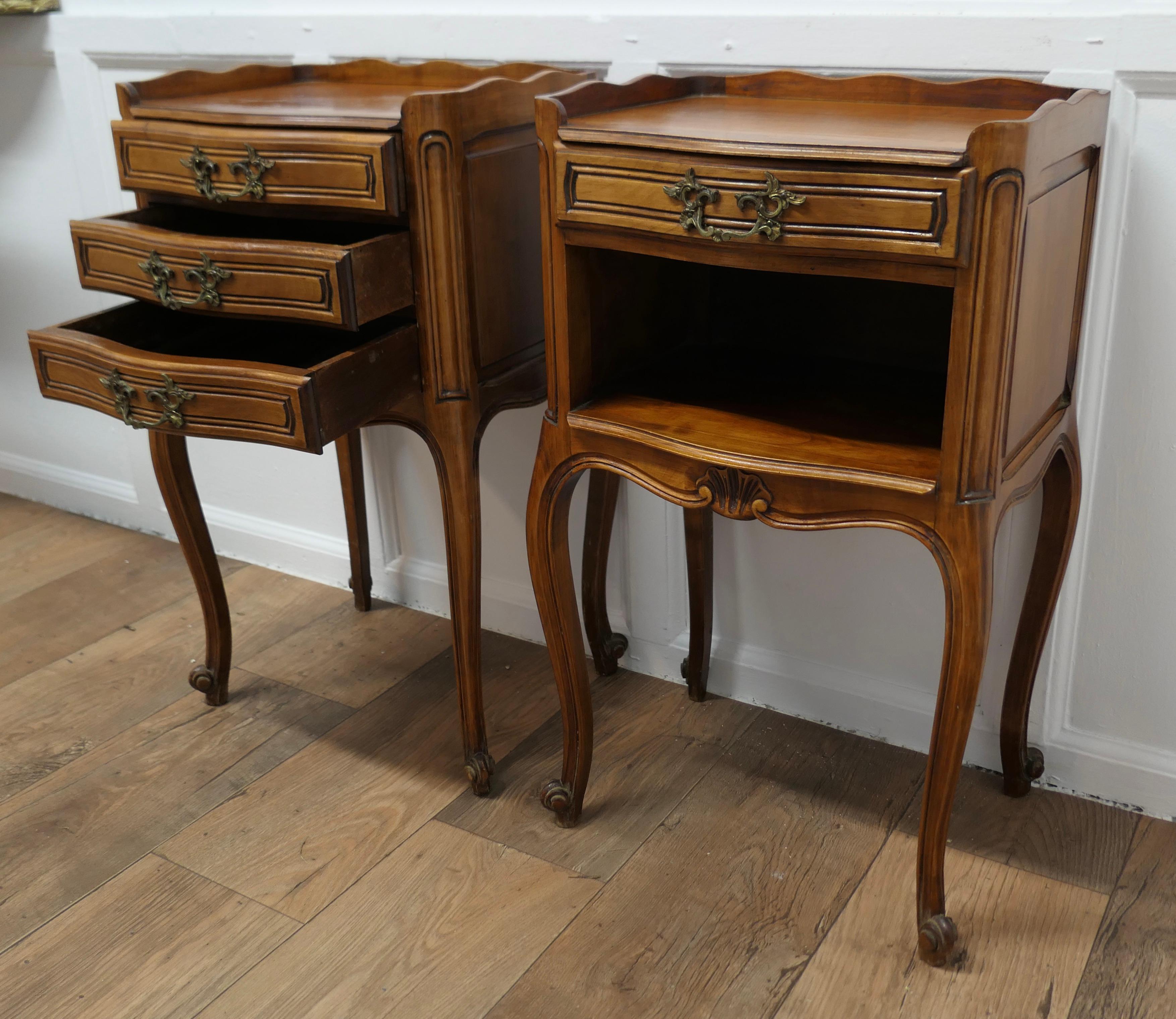 Pair of French Cherry Wood Bedside Cabinets or Cupboards For Sale 3