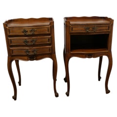 Used Pair of French Cherry Wood Bedside Cabinets or Cupboards