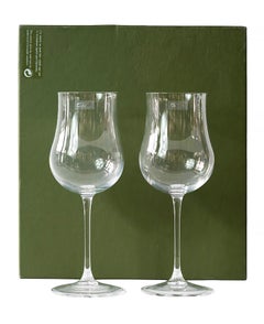 Pair of French Christofle Crystal Degustation /Tasting Beaujolais Wine Glasses