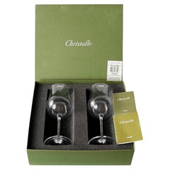Paire de verres à vin français Christofle Crystal Degustation /Tasting Beaujolais