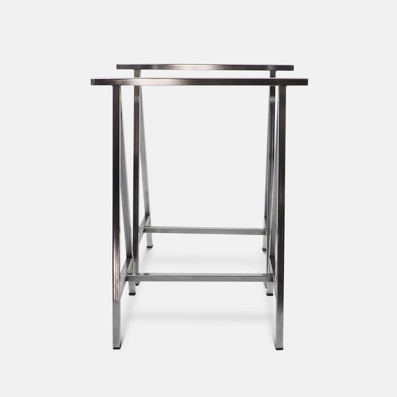 Pair of French Chrome Metal Table Trestles, 1970s In Good Condition In CA, CA
