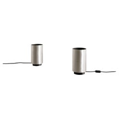 Pair of French Chrome Mid Century Concord Cylinder Floor Lamp Uplights, 1970s