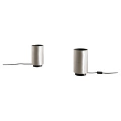 Pair of French Chrome Mid Century Concord Cylinder Floor Lamp Uplights, 1970s