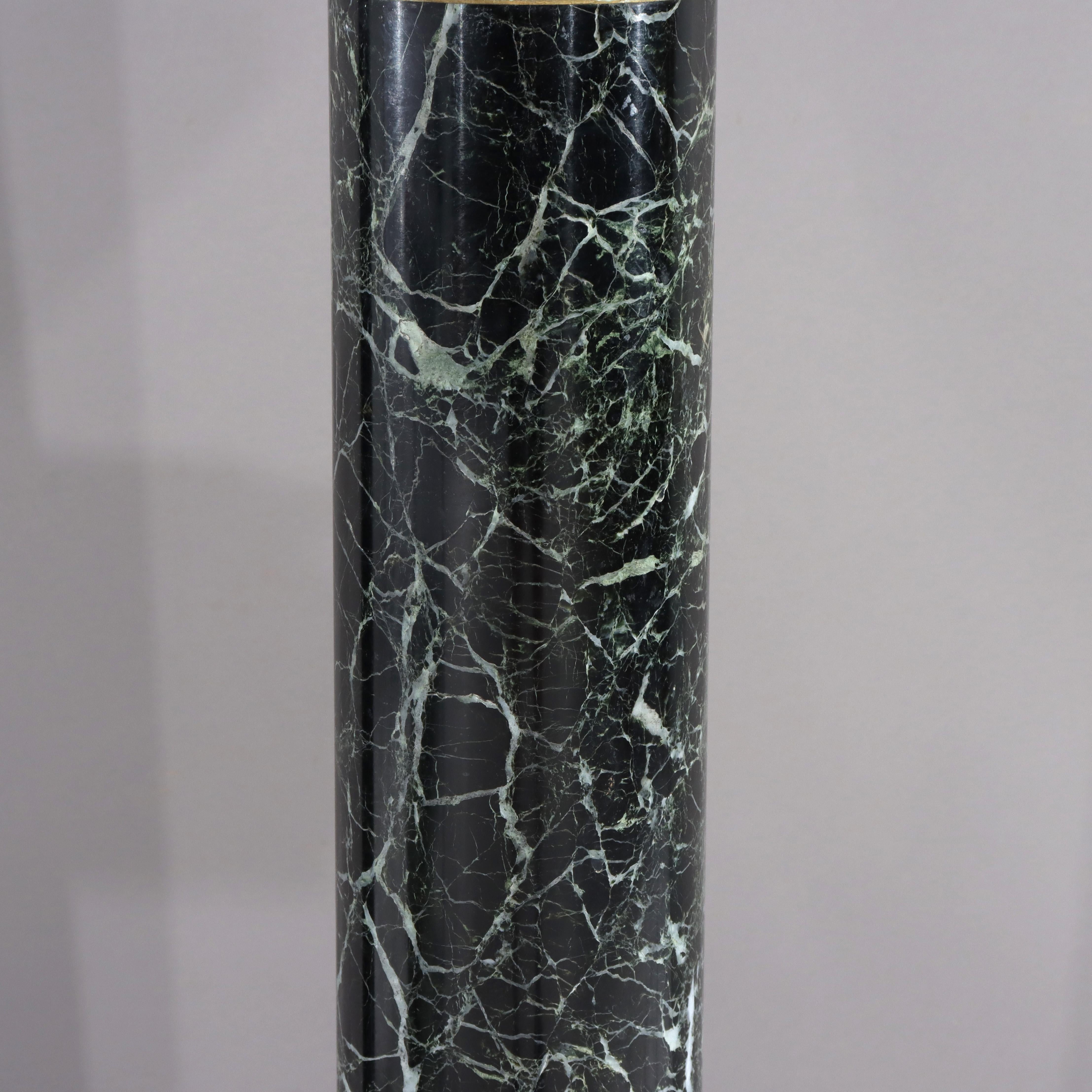 Pair Of French Classical Black Marble Sculpture Pedestals With Ormolu For Sale 5