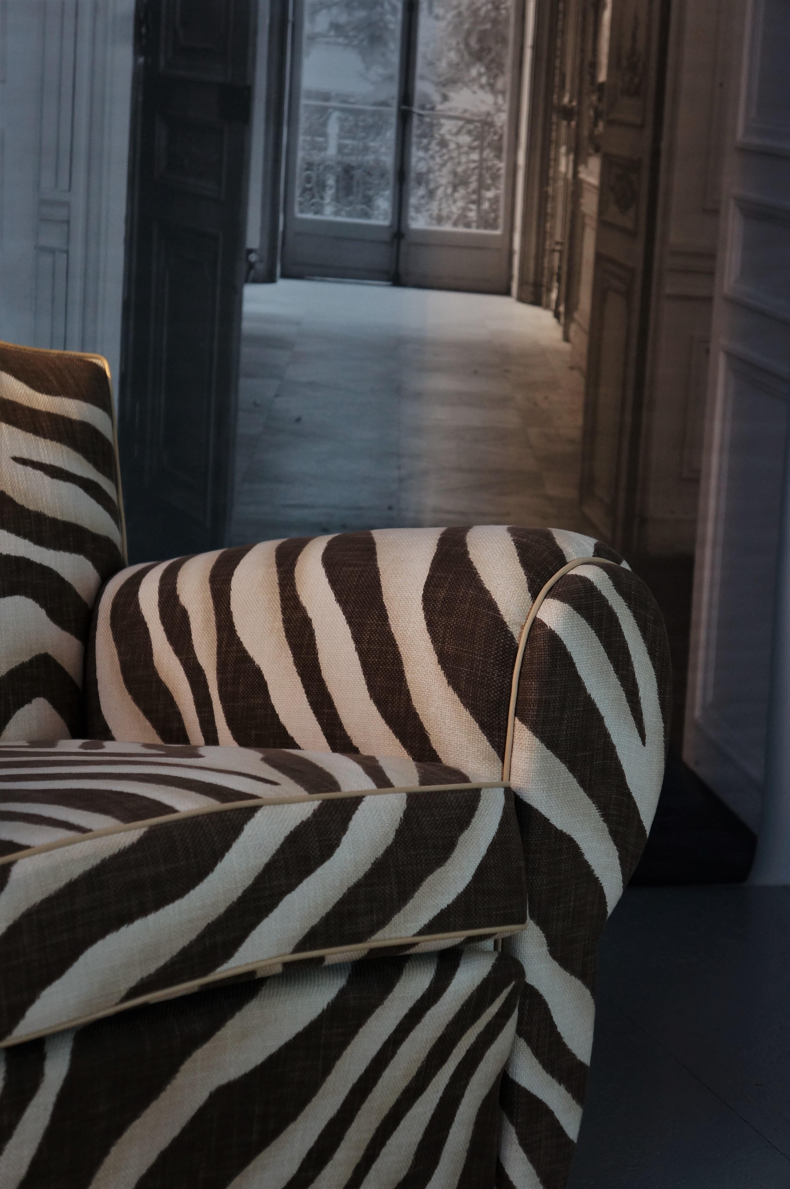 brown zebra chair