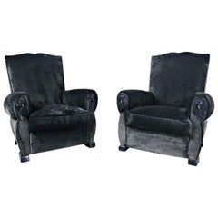 Pair of French Club Chairs, 1940s