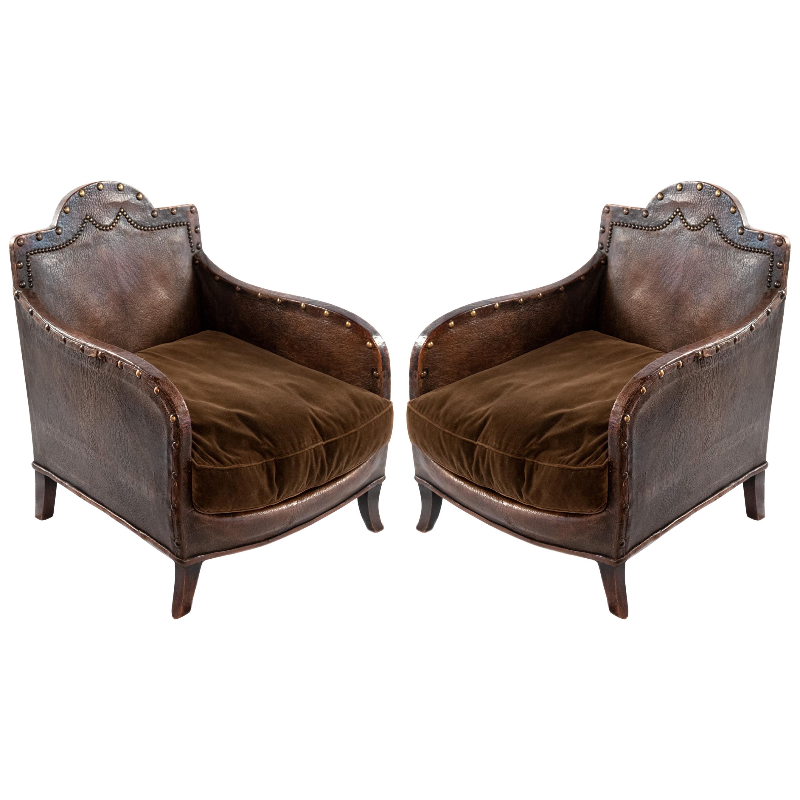 Pair of French Club Chairs, circa 1910
