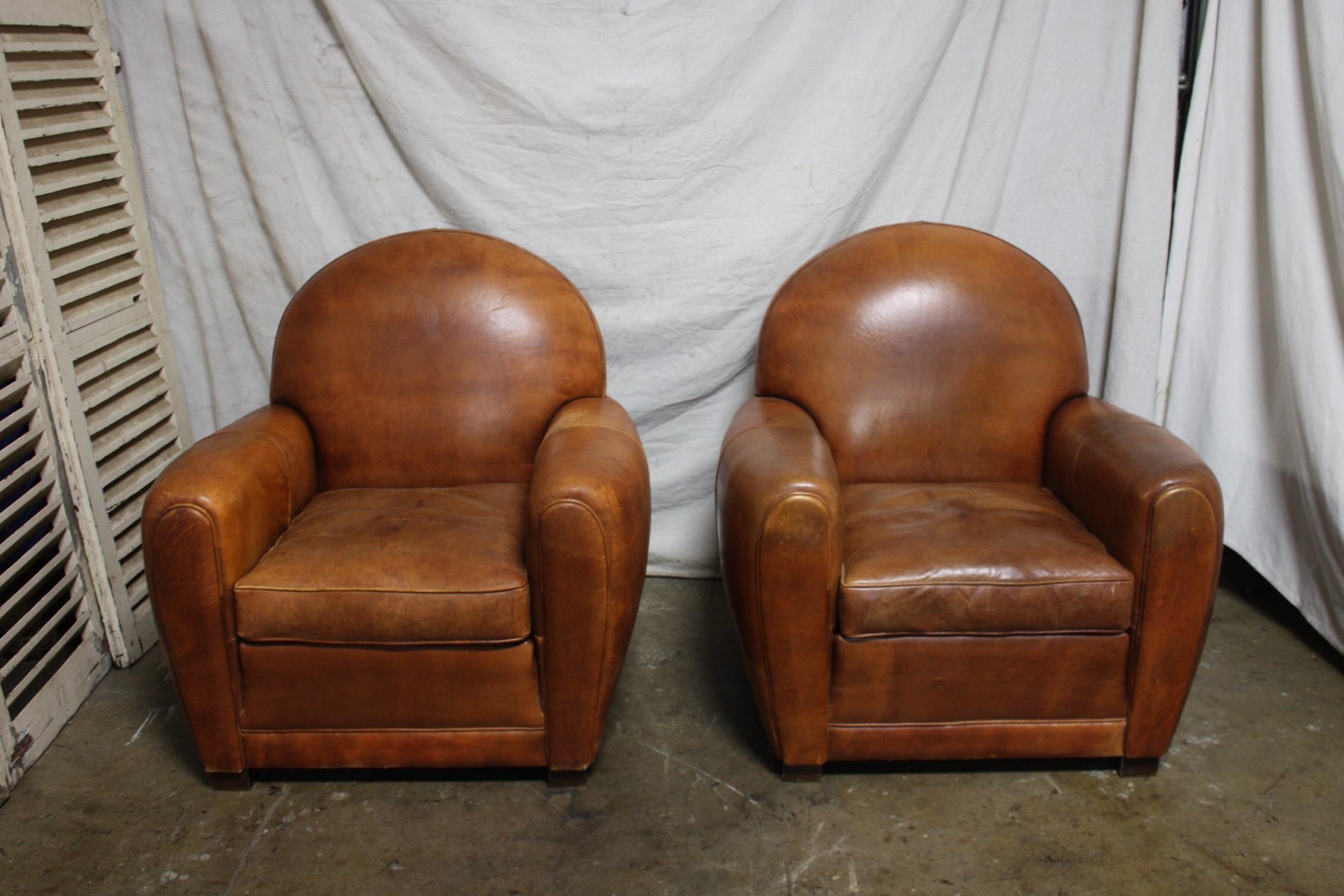 Pair of French Club Chairs In Good Condition In Stockbridge, GA