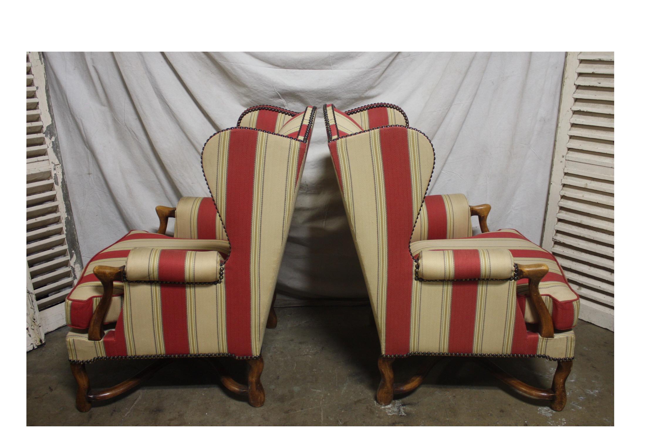 Walnut Pair of French Club Chairs For Sale