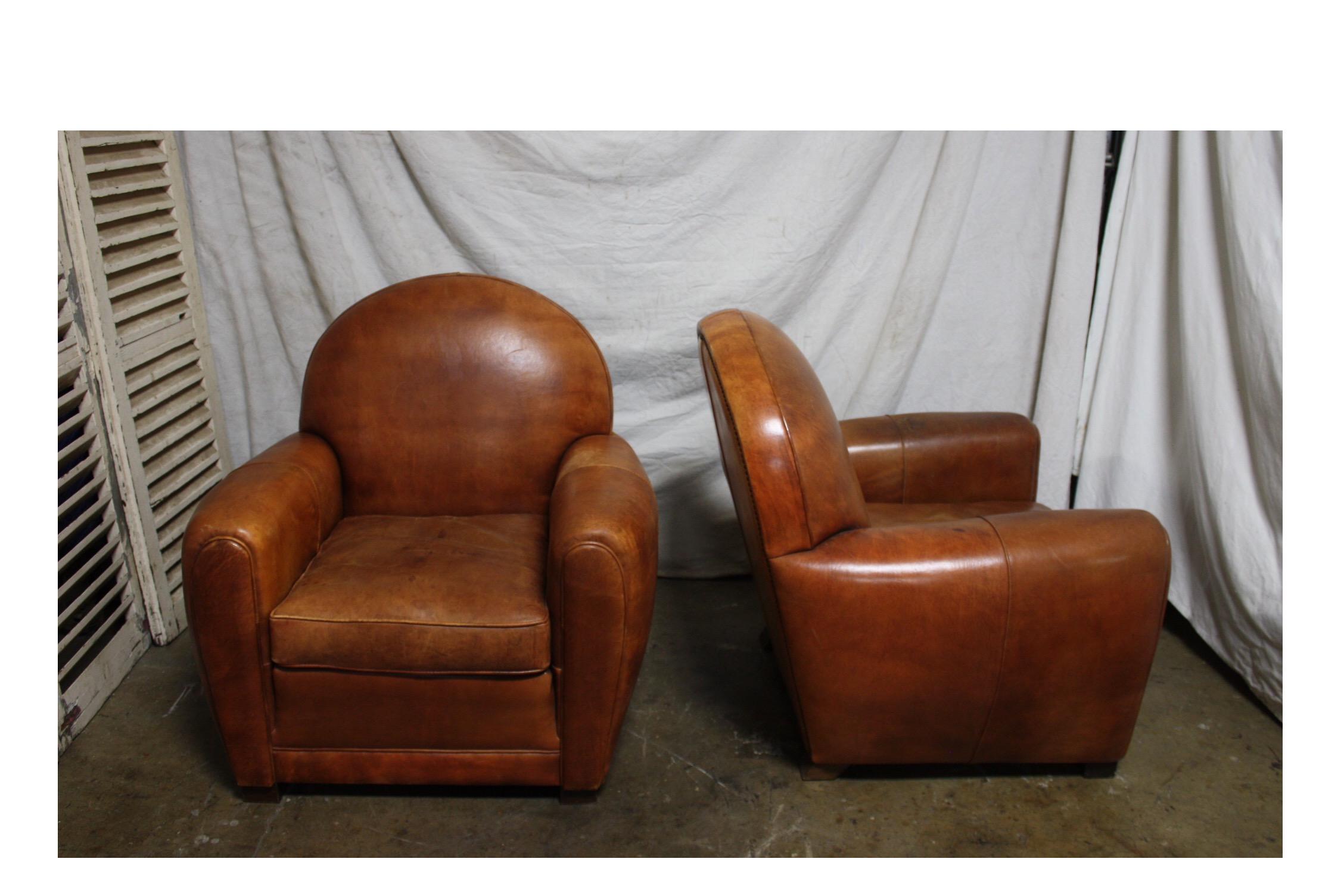 Pair of French Club Chairs 1