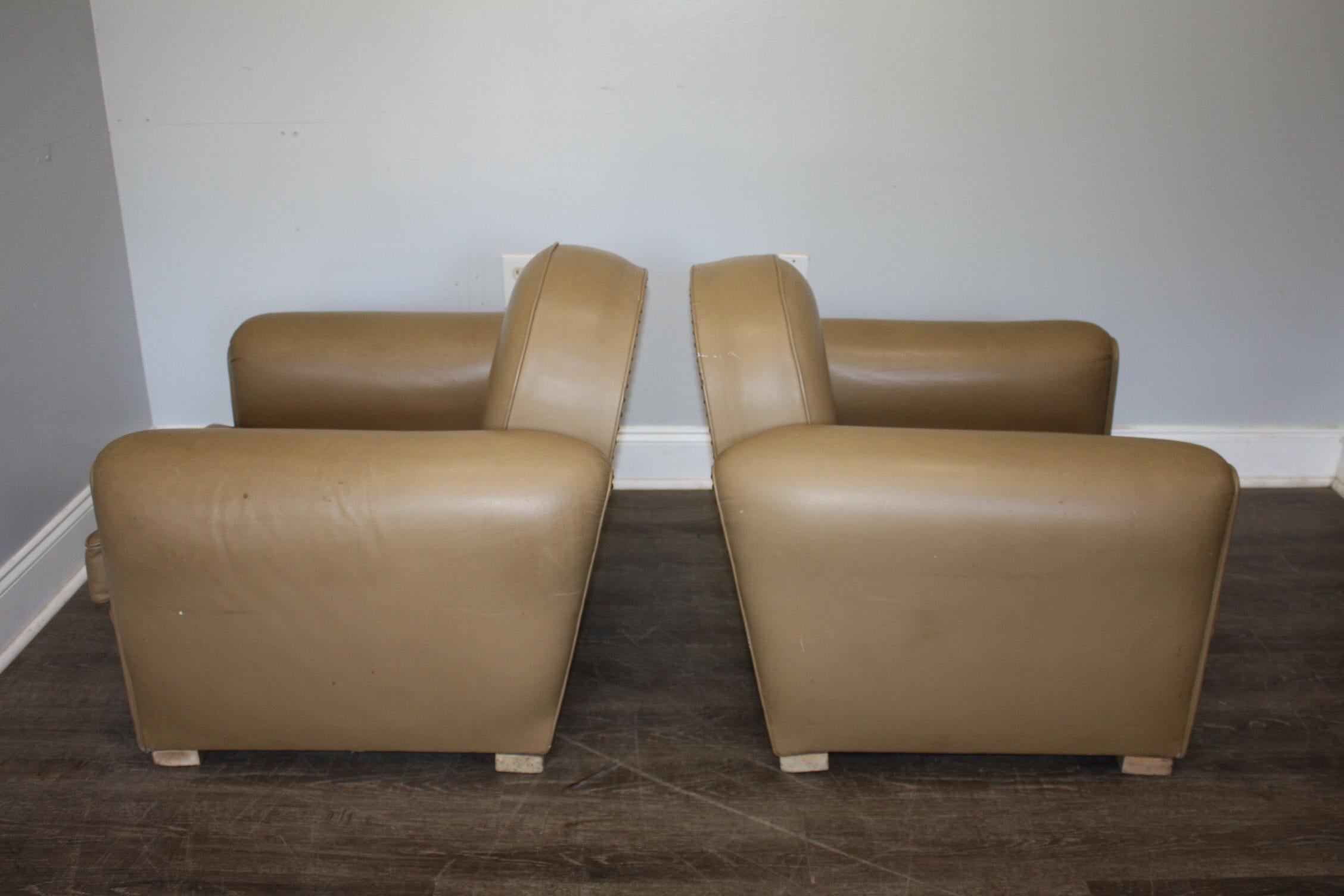 Pair of French Club Chairs For Sale 1