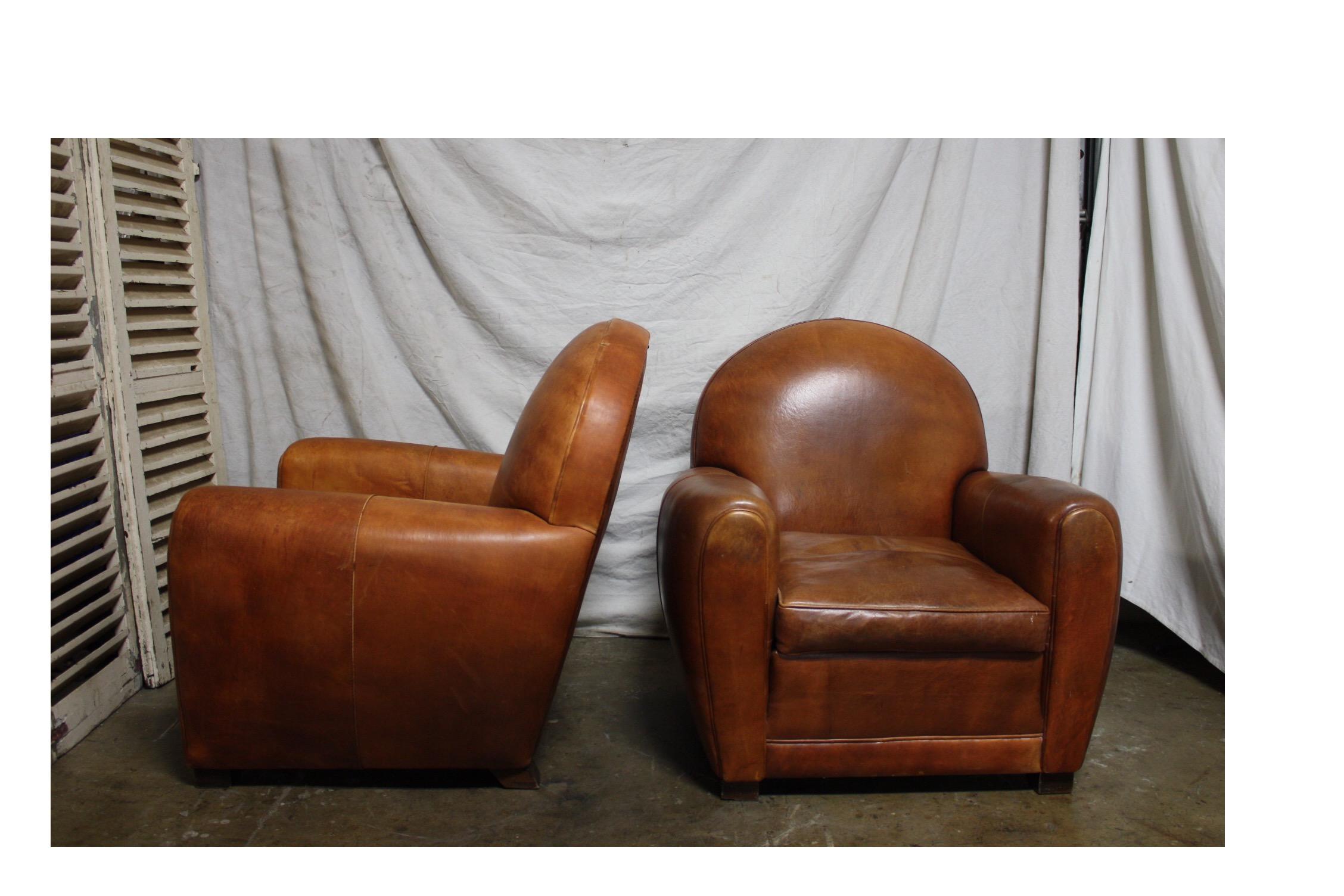Pair of French Club Chairs 2