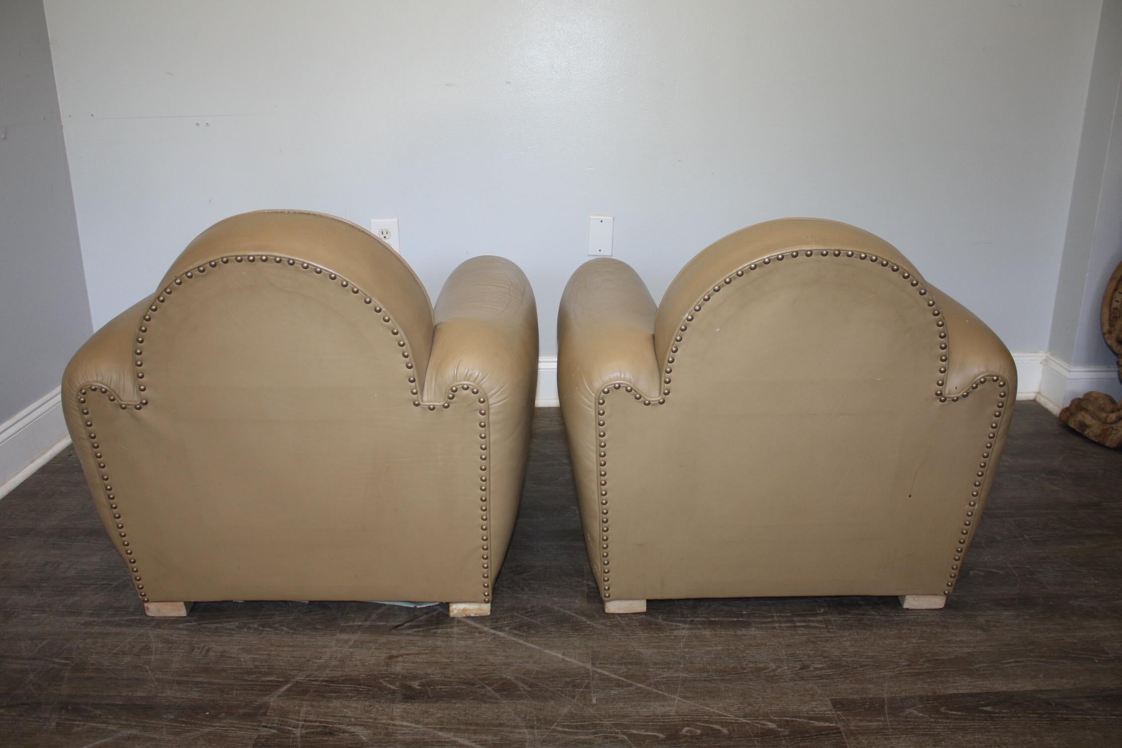 Pair of French Club Chairs For Sale 3