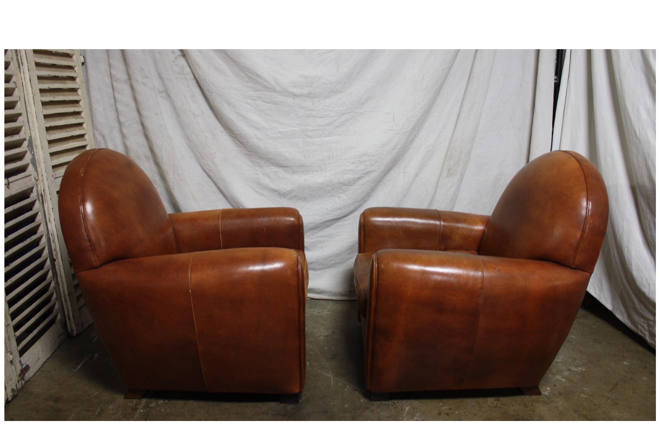 Pair of French Club Chairs 4