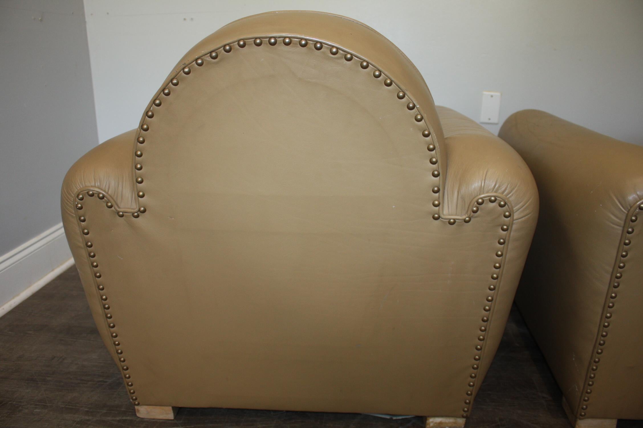 Pair of French Club Chairs For Sale 4